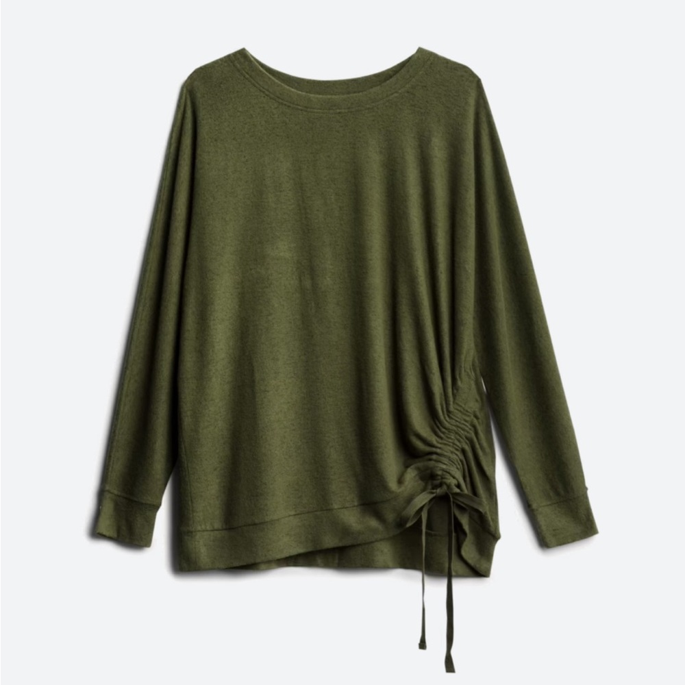 Market & Spruce knot top, 1X, olive green, very soft